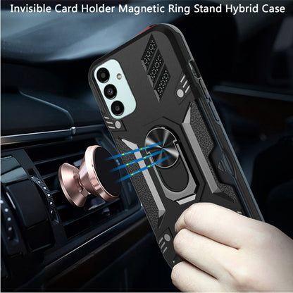 For Apple iPhone 14 /Plus Pro Max Invisible Wallet Credit Card Holder Ring Stand Kickstand Heavy Duty Shockproof Hybrid  Phone Case Cover
