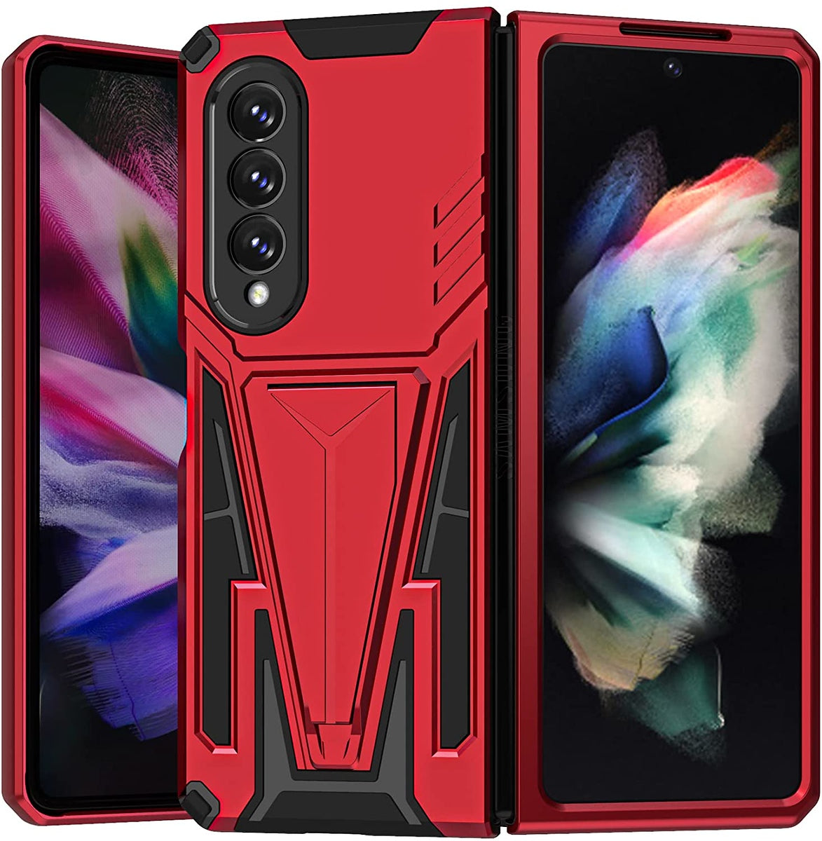 For Samsung Galaxy Z Fold 4 5G Hybrid Armor Rugged with Kickstand, Supports Magnetic Car Mount Dual Layer Hard PC  Phone Case Cover