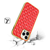 For Apple iPhone 13 Pro Max (6.7") Luxury Chrome Diamonds Rhinestone Thick Shiny Bling Protective Rubber Frame  Phone Case Cover