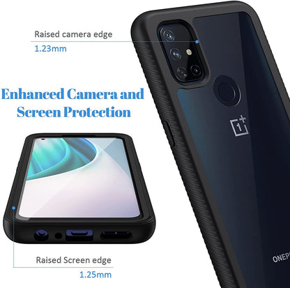 For OnePlus 10T 5G Full Body Frame Armor Slim Hybrid Double Layer Hard PC + TPU Transparent Back Rugged Shockproof  Phone Case Cover