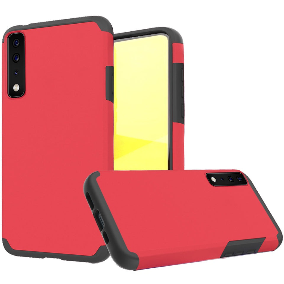 For Samsung Galaxy A73 5G Slim Corner Protection Shock Absorption Hybrid Dual Layer Hard TPU Rubber Armor Defender Red Phone Case Cover