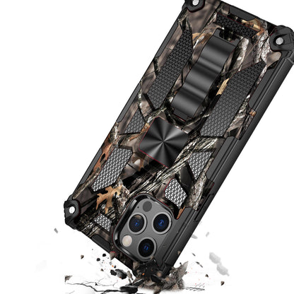 For Apple iPhone 14 (6.1") Heavy Duty Hybrid Camouflage Fold Slide Kickstand [Military Grade] Rugged Protective Camo Army Phone Case Cover