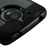 For Motorola Moto E4 Plus /XT1773 Dual Layer Hybrid Armor Rubber TPU Hard PC Shockproof Rugged Texture Black Phone Case Cover