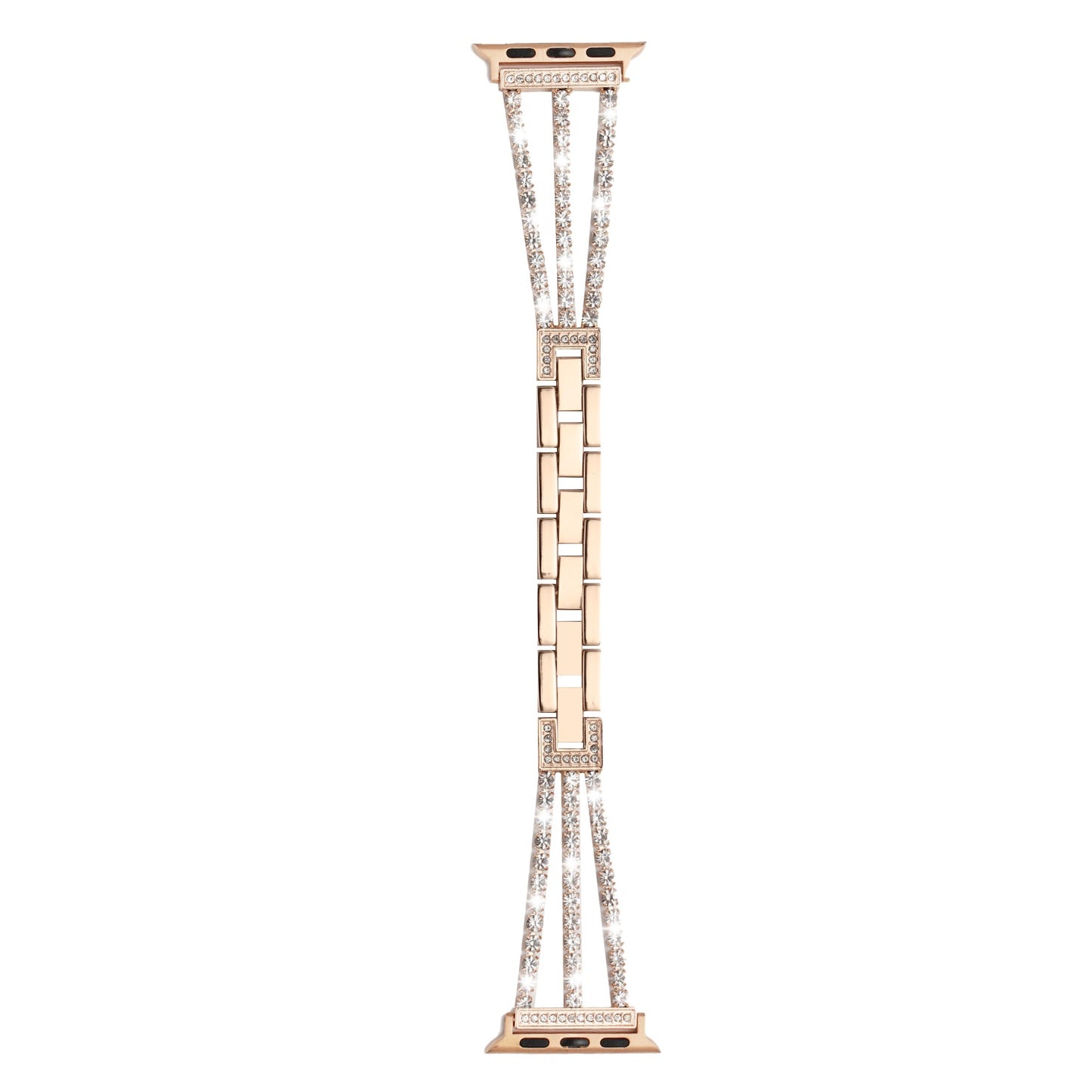 For Apple Watch Size 42/44/45mm Diamond Bling Jewelry Zinc Alloy Replacement Watch Band Strap for iWatch Series 8/7/SE/6/5/4/3/2/1/SE (2022)