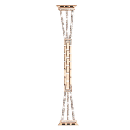 For Apple Watch Size 38/40/41mm Diamond Bling Jewelry Zinc Alloy Replacement Watch Band Strap for iWatch Series 8/7/SE/6/5/4/3/2/1/SE (2022)