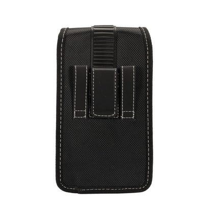 For Nokia C200 Rugged Canvas Cellphone Belt Clip Cover Holster Pouch Holder with Belt Loops Universal Vertical Carrying Case [Black]