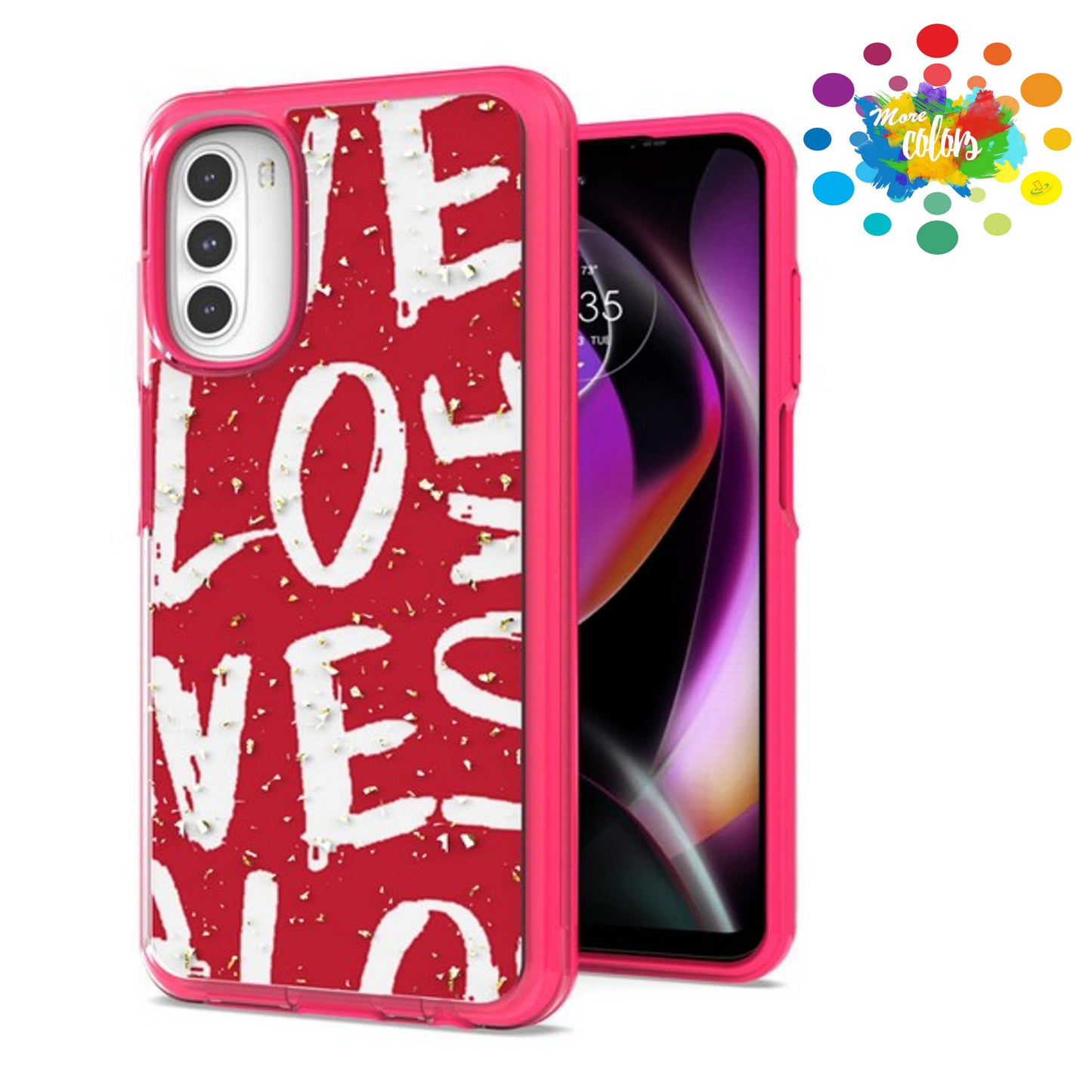 For Motorola Moto G Play 2023 Pattern Design Bling Glitter Shockproof Hybrid Soft TPU Frame and Hard PC Back Slim  Phone Case Cover