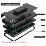 For Samsung Galaxy S23 Plus Heavy Duty Rugged Shockproof Body Protection Hybrid Kickstand with Swivel Belt Clip Holster Black Phone Case Cover