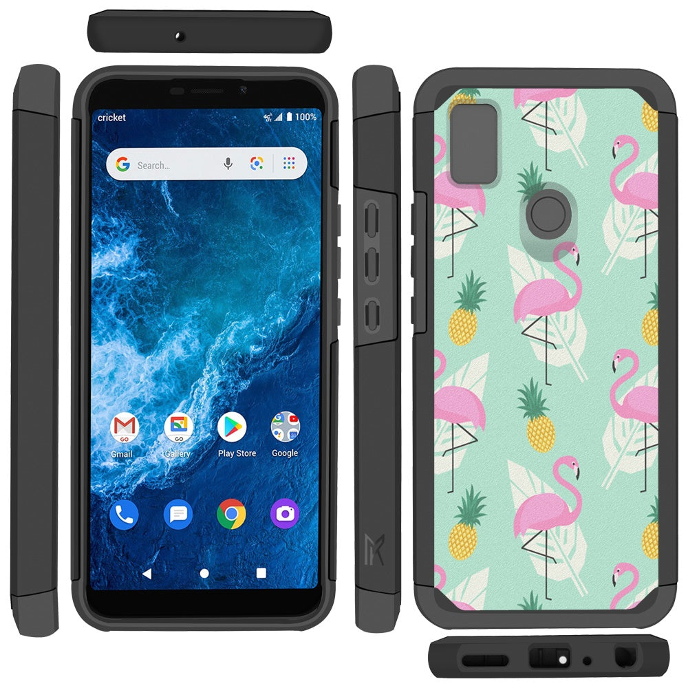 For Cricket Icon 4 Graphic Design Pattern Hard PC TPU 2in1 Tough Strong Hybrid Shockproof Armor Frame  Phone Case Cover