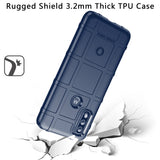 For Motorola Moto G Power 2022 Rugged Shield Hybrid TPU Thick Solid Rough Armor Tactical Matte Grip Silicone Texture Protective Blue Phone Case Cover