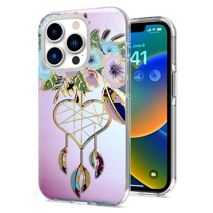 For Apple iPhone 14 Pro Max (6.7") Stylish Gold Layer Design Hybrid Rubber TPU Hard Shockproof Armor  Phone Case Cover
