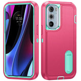 For Motorola Edge+ 2022 /Edge Plus Hybrid 3 Layers 3in1 Hard PC Shockproof with Kickstand Heavy Duty Rubber Anti-Drop  Phone Case Cover