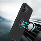 For Apple iPhone 13 Mini (5.4") Hybrid 360 Degree Rotatable Metal Invisible Ring Stand Holder Fit Magnetic Car Mount Shockproof Slim  Phone Case Cover