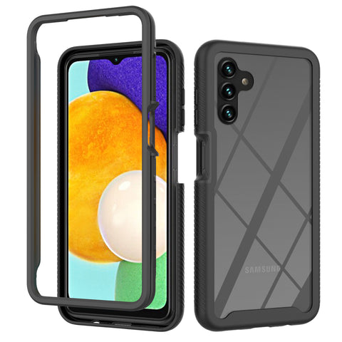 For Samsung Galaxy A13 5G Hybrid Clear Shockproof Dual Layer Protection Hard Rugged PC TPU Silicone Bumper Frame Back Clear Black Phone Case Cover