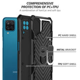 For Apple iPhone 13 Mini (5.4") with Magnetic Ring Holder 360° Rotating Kickstand PC & TPU Dual Layer Hybrid Full-Body Drop Proof Rugged  Phone Case Cover
