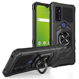 For Samsung Galaxy A03S Hybrid Magnetic Car Mount Ring Kickstand Stand Holder Full-Body Armor Hard Protective Green Phone Case Cover