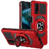 For TCL Stylus 5G Hybrid Dual Layer with Rotate Magnetic Ring Stand Holder Kickstand, Rugged Shockproof Armor Protective  Phone Case Cover