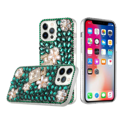 For Apple iPhone 13 (6.1") Bling Clear Crystal 3D Full Diamonds Luxury Sparkle Rhinestone Hybrid Protective  Phone Case Cover
