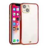 For Apple iPhone 11 (6.1") Slim Hybrid Gold Plated Chrome Transparent Rubber Gummy Hard PC Thick TPU Protective  Phone Case Cover