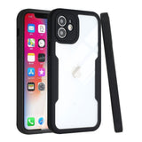 For Apple iPhone XR Transparent Case with PET Screen Protector Slim Full Body Shockproof Hard PC & TPU Hybrid Protective  Phone Case Cover
