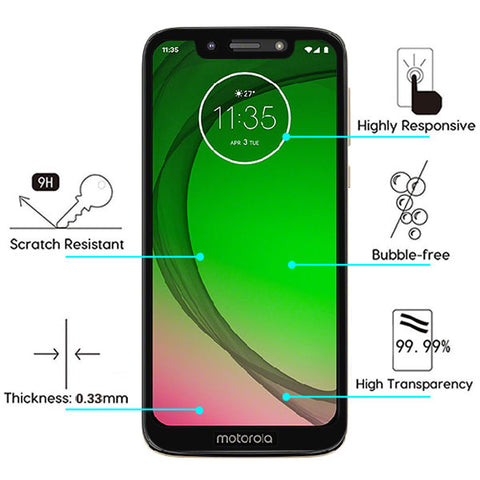 For Motorola Moto G7 Play Full Coverage Tempered Glass Screen Protector Full Screen 3D Curved Cover Clear / Black Screen Protector