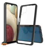 For Samsung Galaxy A12 5G Crystal HD Clear Back Panel + TPU Bumper Hybrid Thin Slim Hard Shockproof Defender Anti-Drop  Phone Case Cover