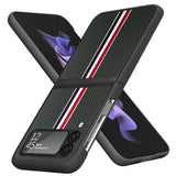 For Samsung Galaxy Z Flip 3 5G Fabric PU Leather Flip Hybrid Shockproof Hard PC Shell TPU Ultra Thin Slim Durable Protective  Phone Case Cover