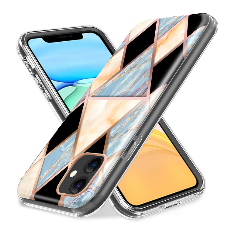 For Apple iPhone 14 Pro (6.1") Dual Layer Hybrid Shockproof Fashion Design IMD Electroplating 2in1 Hard Frame  Phone Case Cover