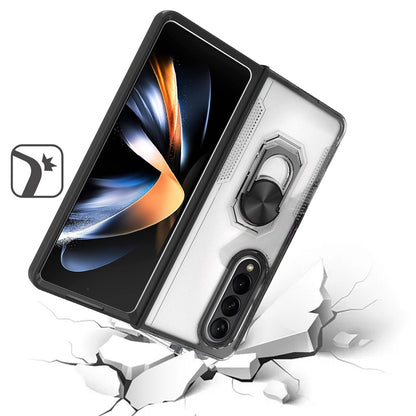For Nokia C200 Clear Transparent Armor Rugged Defender Shockproof Hybrid with Ring Holder Kickstand  Phone Case Cover