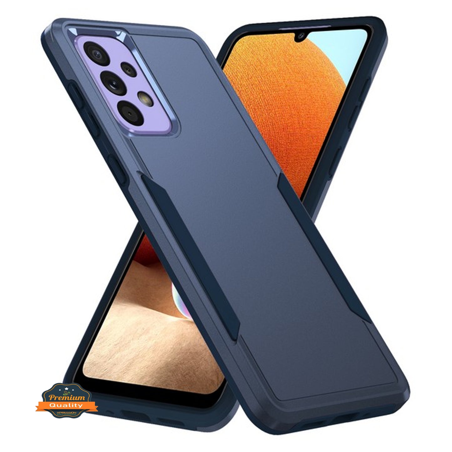 For Motorola Moto G Pure /G Power 2022 Hybrid Bumper Rugged Dual Layer Heavy-Duty Military-Grade 2in1 Rubber TPU + PC Blue Phone Case Cover