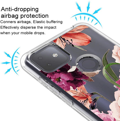 For Nokia G100 4G Pattern Fashion Design Ultra Thin Clear Hybrid Rubber Gummy TPU Grip + Hard PC Back Shockproof  Phone Case Cover