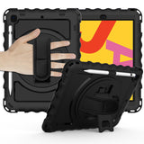 Case for Apple iPad Air 4 / iPad Air 5 / iPad Pro (11 inch) Hybrid 3in1 Armor Rugged with Built-in Kickstand 360° Rotatable Stand & Shoulder Hand Strap Corner Shockproof Black Tablet Cover