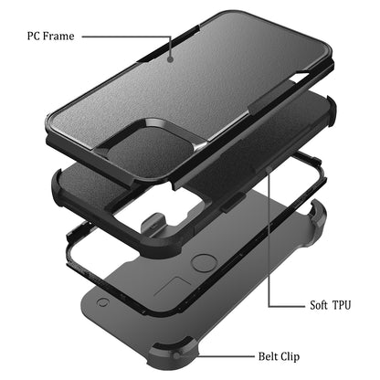 For Apple iPhone 13 Pro Max Hybrid Rugged Shockproof Military Tough Heavy Duty with 360 Swivel Belt Clip Stand & Holster Black Phone Case Cover