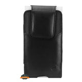 For Nokia C200 Vertical Leather Cell Phone Carrying Case Pouch with Belt Clip Holster Universal Tactical Phone Holder [Black]