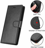 For Motorola Edge+ 2022 /Edge Plus Wallet PU Leather Pouch with Credit Card Slots ID Money Pocket, Stand & Strap Flip Black Phone Case Cover