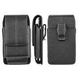 For Samsung Galaxy A23 5G Universal Vertical Leather Case Holster with 360° Rotation Belt Clip & 3 Credit Card Slots Phone Carrying Pouch [Black]
