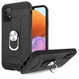 For Samsung Galaxy A32 4G Cases with Stand Kickstand Ring Holder [360° Rotating] Armor Dual Layer Work with Magnetic Car Mount PC+TPU Hard  Phone Case Cover