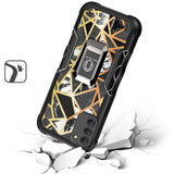 For Nokia G400 5G Marble IMD Design Hybrid with Magnetic Ring Stand Kickstand Heavy Duty Rugged Shockproof  Phone Case Cover