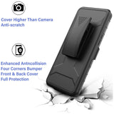 For LG Velvet 5G Belt Clip Holster Dual Layer Shockproof with Clip On & Kickstand Heavy Duty Full Body 3in1 Hybrid Black Phone Case Cover