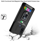 For Motorola Moto G Power 2022 Wallet Case with Ring Stand & Slide Camera Cover Credit Card Holder TPU Hard Shockproof  Phone Case Cover