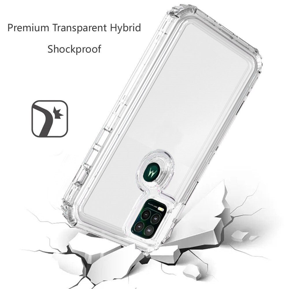 For Motorola Moto G Stylus 2021 5G Version Heavy Duty Rugged 3 in 1 Hybrid Shockproof Full Body Hard PC Soft Bumper Durable Tough [Military Grade] Transparent Protective  Phone Case Cover