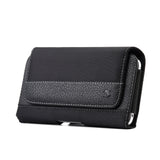 For Nokia C200 Universal Premium Horizontal Leather Case Pouch Holster with Magnetic Closure Belt Clip & Belt Loops Holster [Black]