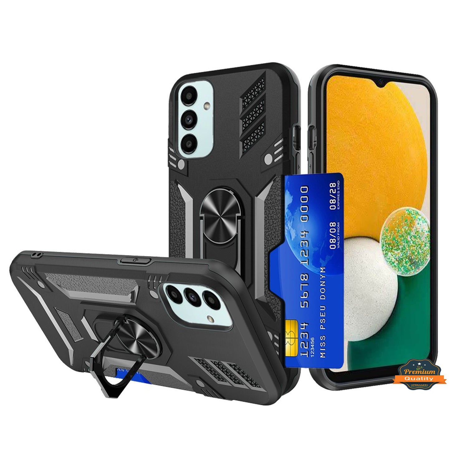 For Motorola Moto G Stylus 5G 2022 Invisible Wallet Credit Card ID Holder with Ring Stand Kickstand Slim Shockproof Hybrid  Phone Case Cover