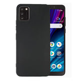 For TCL A3X / A600DL Ultra Slim Flexible TPU Hybrid [Matte Finish Coating] Shock Absorbing Rubber Silicone Gummy Protection Black Phone Case Cover