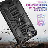 For Apple iPhone 13 Pro (6.1") Built in Magnetic Kickstand, Military Hybrid Bumper Heavy Duty Dual Layers Rugged Protective  Phone Case Cover