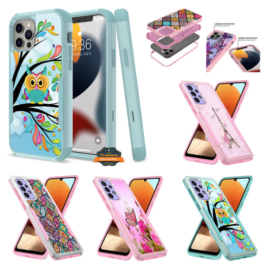 For Apple iPhone 14 /Plus Pro Max Pattern Design Hybrid Bumper Rugged Dual Layer Heavy-Duty Military-Grade  Phone Case Cover
