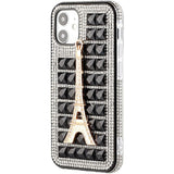 For Apple iPhone 12 /12 Pro (6.1") Fashion Luxury 3D Bling Diamonds Rhinestone Jeweled Ornament Shiny Crystal Hybrid Hard  Phone Case Cover
