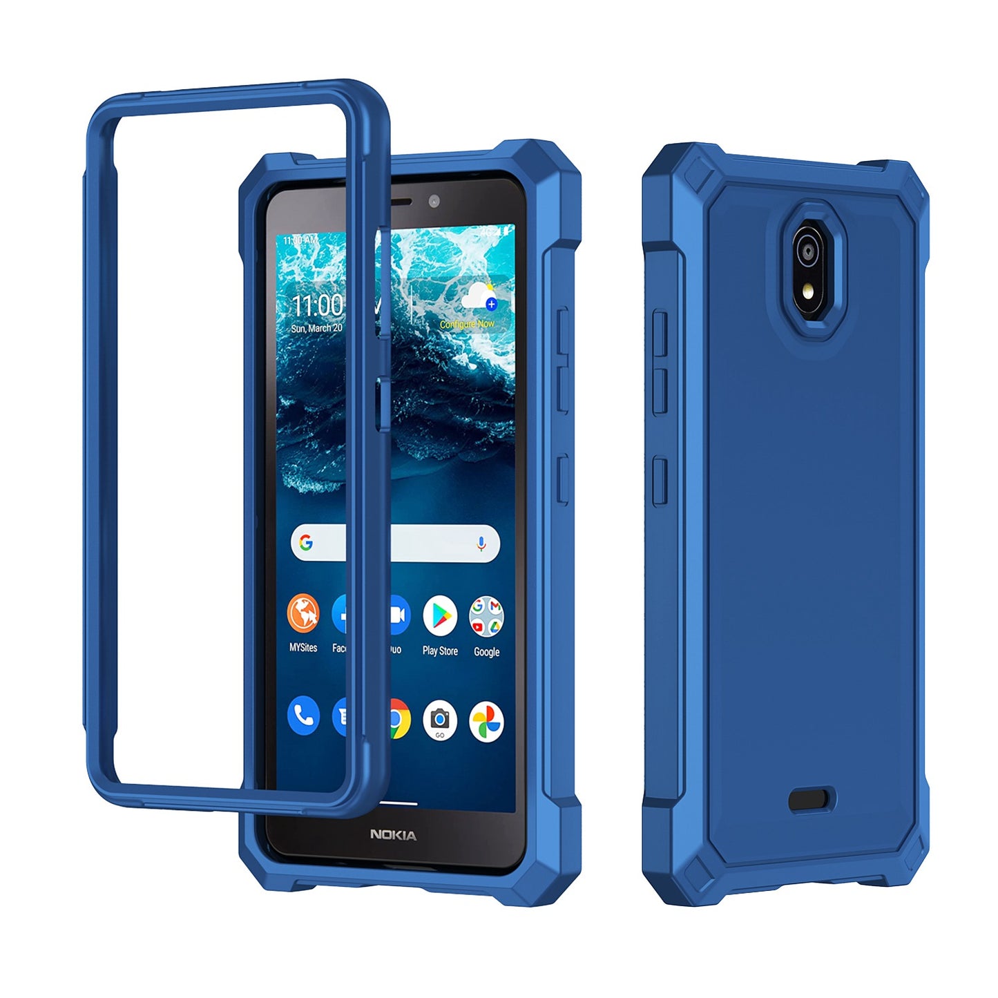 For Nokia C200 Matte Finish Hybrid Thick Shell Guard Shockproof Dual Layer Hard PC + TPU Bumper Frame Armor  Phone Case Cover