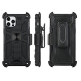 For Apple iPhone 13 Pro Max (6.7") Hybrid 3in1 Combo Holster Belt Clip with Kickstand, Full-Body Protective Military-Grade  Phone Case Cover