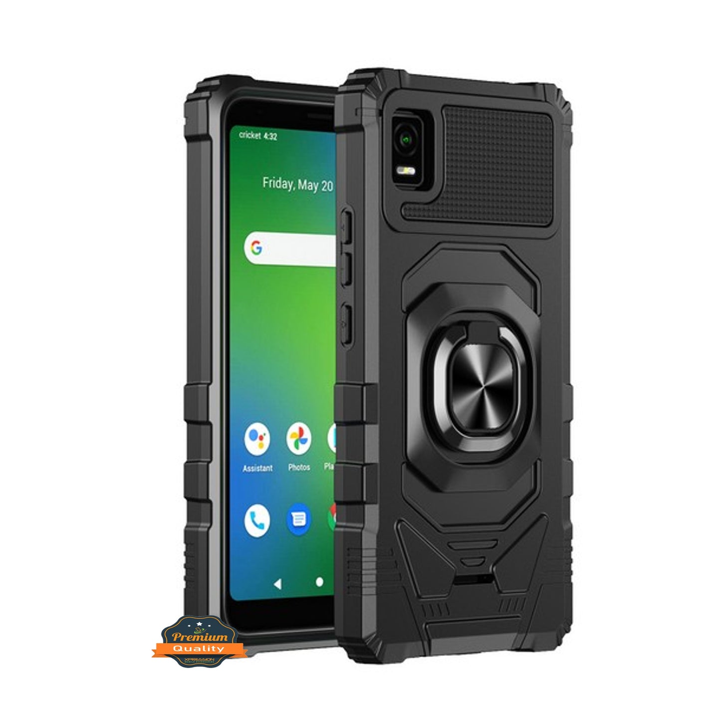 For Cricket Innovate E 5G Tuff Hybrid Magnetic Car Mount Ring Kickstand Stand Holder Armor Protective [Military Grade]  Phone Case Cover